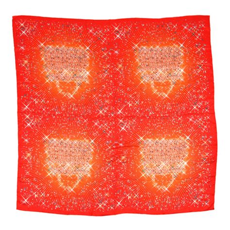 HERMES Silk Magic Kelly Scarf 140 Rouge Orange 